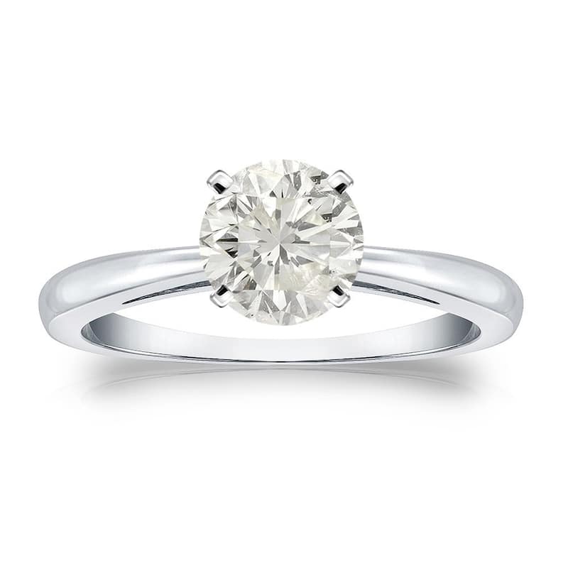 Auriya 18k Gold 1ctw Round Solitaire Diamond Engagement Ring