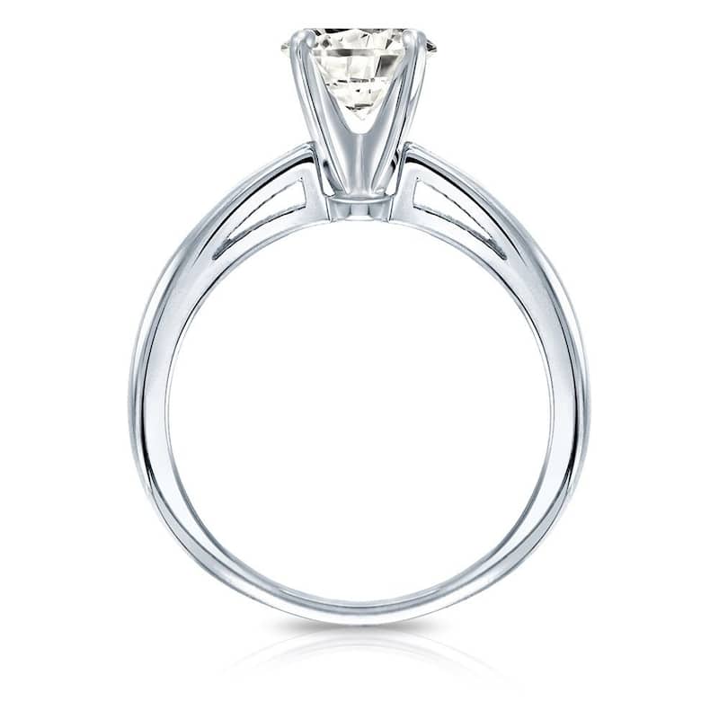 Auriya 18k Gold 1ctw Round Solitaire Diamond Engagement Ring