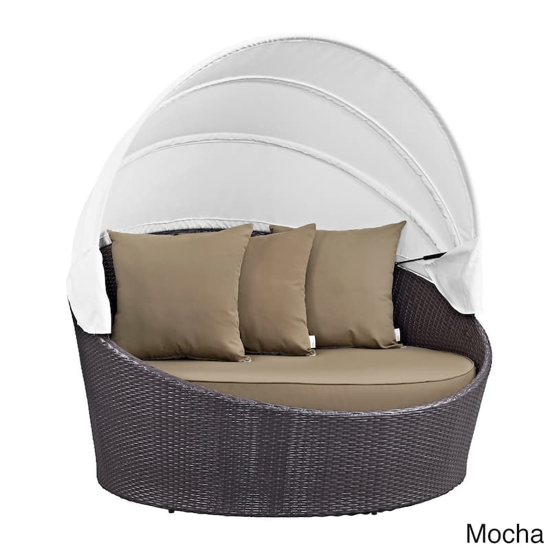 Convene 63-inch Canopy Outdoor Patio Daybed - Espresso Mocha