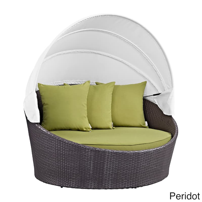 Convene 63-inch Canopy Outdoor Patio Daybed - Espresso Peridot