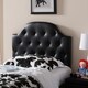 preview thumbnail 9 of 7, Baxton Studio Midas Modern and Contemporary Twin Size Faux Leather Upholstered Button-tufted Scalloped Headboard Black
