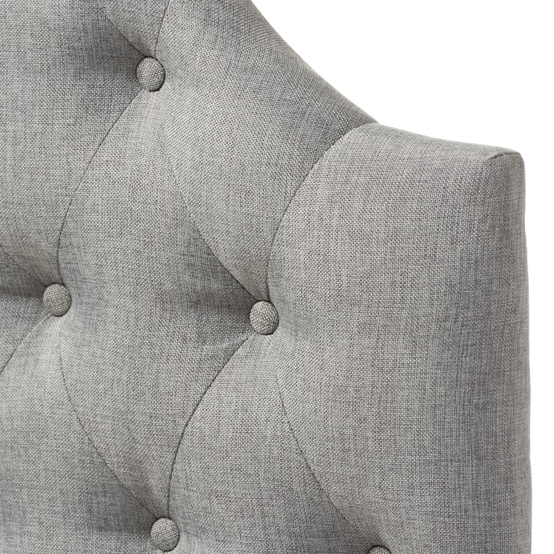 Baxton Studio Midas Modern and Contemporary Twin Size Fabric Upholstered Button-tufted Scalloped Headboard