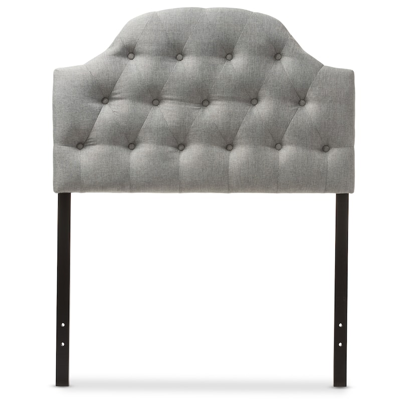 Baxton Studio Midas Modern and Contemporary Twin Size Fabric Upholstered Button-tufted Scalloped Headboard