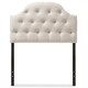 preview thumbnail 3 of 6, Baxton Studio Midas Modern and Contemporary Twin Size Fabric Upholstered Button-tufted Scalloped Headboard