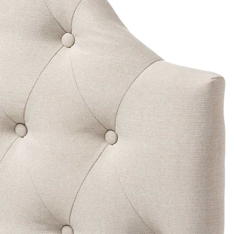 Baxton Studio Midas Modern and Contemporary Twin Size Fabric Upholstered Button-tufted Scalloped Headboard