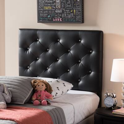 Silver Orchid Ahern Twin-size Faux Leather Upholstered Button-tufted Headboard