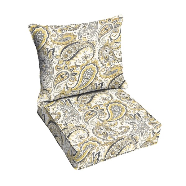 papaya paisley seat cushion