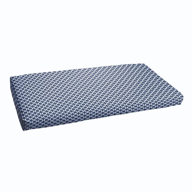 Sorra Home Navy Chainlink Abstract Indoor/ Outdoor Bristol Bench Cushion
