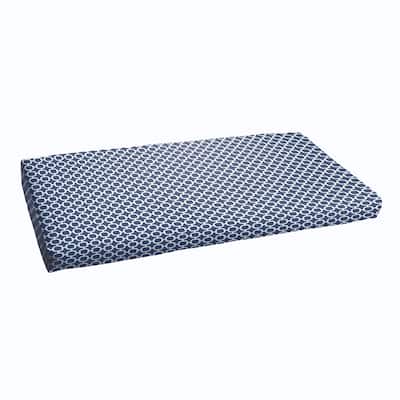 Sorra Home Navy Chainlink Abstract Indoor/ Outdoor Bristol Bench Cushion
