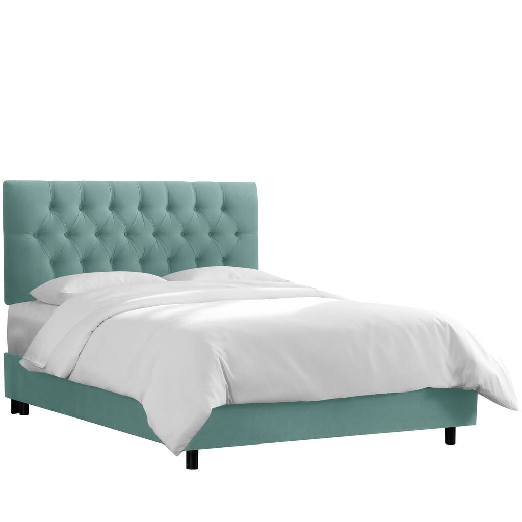 Skyline Furniture Caribbean Velvet Tufted Bed