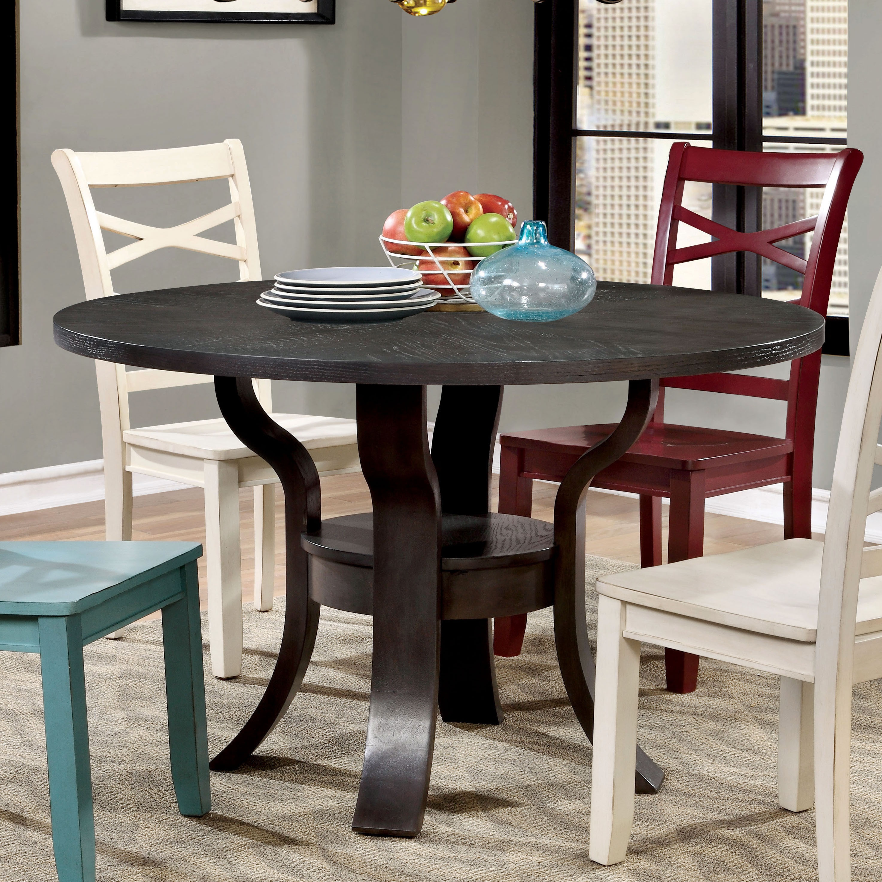 Furniture Of America Crane Simple Espresso Round Dining Table Furniture Of America Crane Simple Espresso Round Dining Table