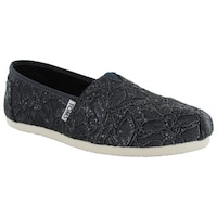 Toms Womens Classic Slip On Canvas Square Toe Free Shipping Toms Women S Lace Glitz Slip On Alpargata Flat Shoes