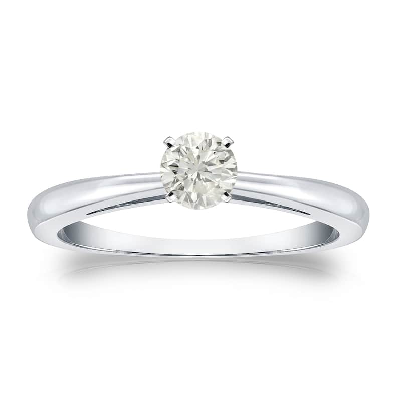 Auriya 1/4ct TDW Round Solitaire Diamond Engagement Ring Platinum