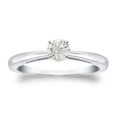 Auriya 1/4ct TDW Round Solitaire Diamond Engagement Ring Platinum