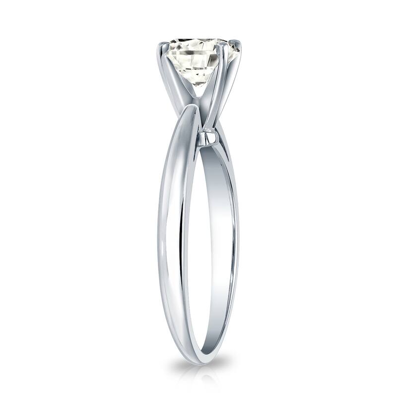 Auriya 1/4ct TDW Round Solitaire Diamond Engagement Ring Platinum