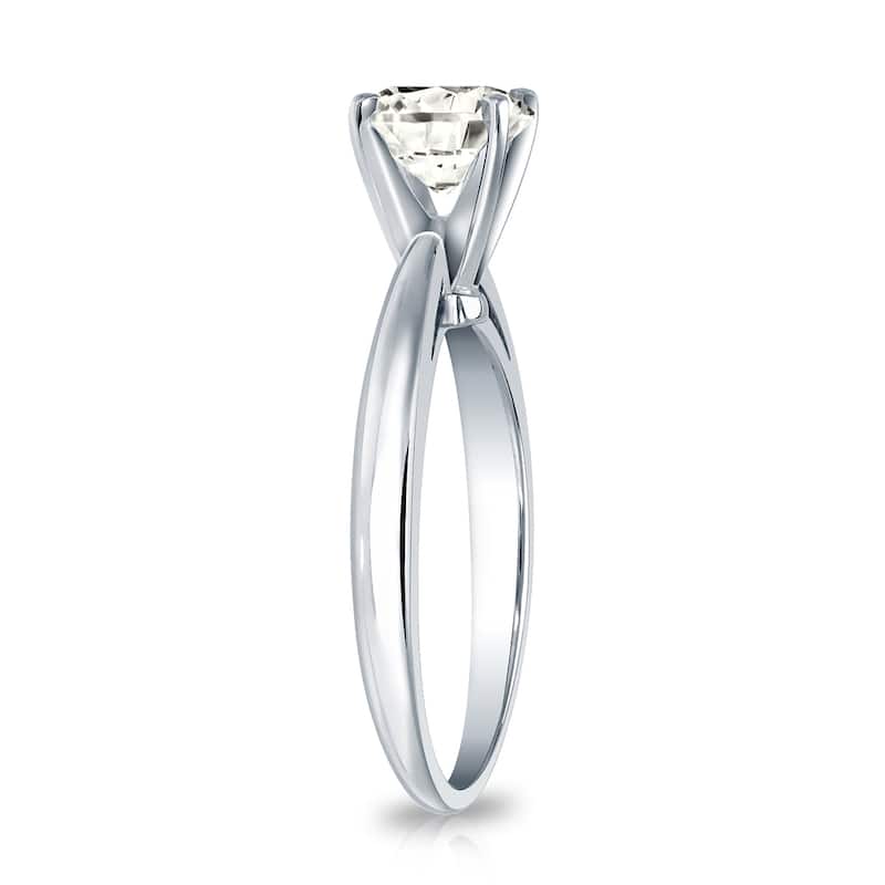 Auriya Platinum 1/3ctw Round Solitaire Diamond Engagement Ring