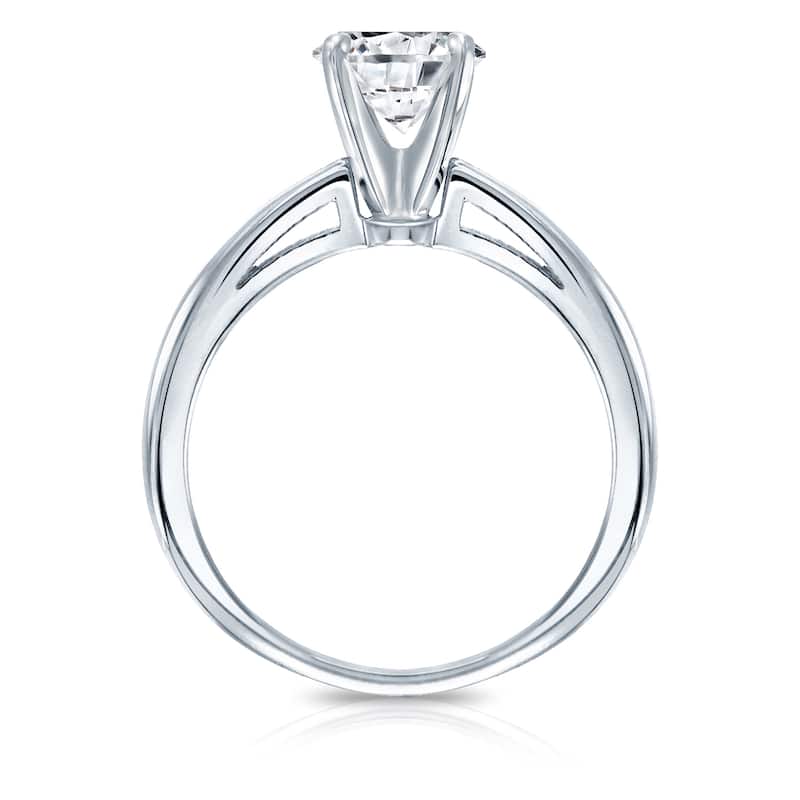 Auriya Platinum 1/2ctw Round Solitaire Diamond Engagement Ring