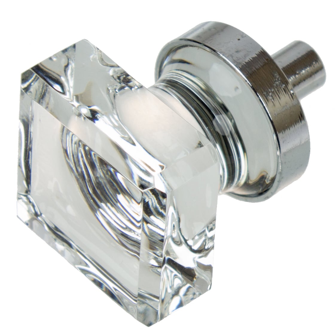 Shop Gliderite 1 Inch Polished Chrome Square Glass Cabinet Knobs