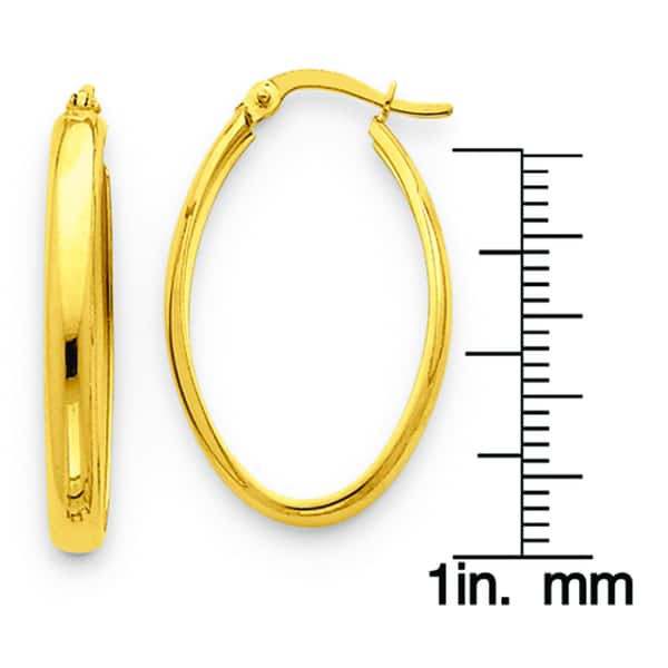 17mm 14k Yellow Gold Diamond-Cut 3.5mm Hollow Round Tube Hoop Earrings 