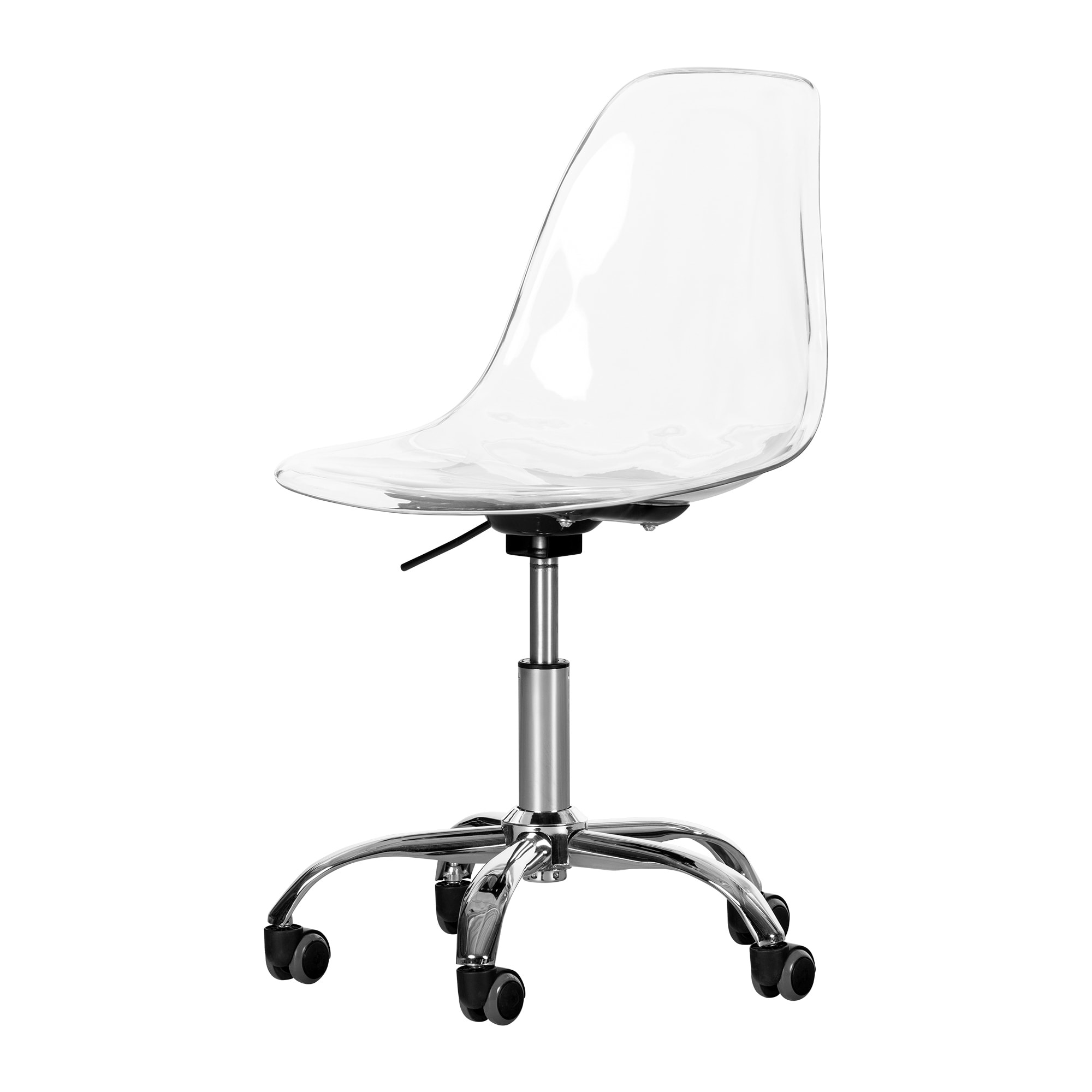 Shop South Shore Clear Acrylic Office Chair With Wheels On Sale