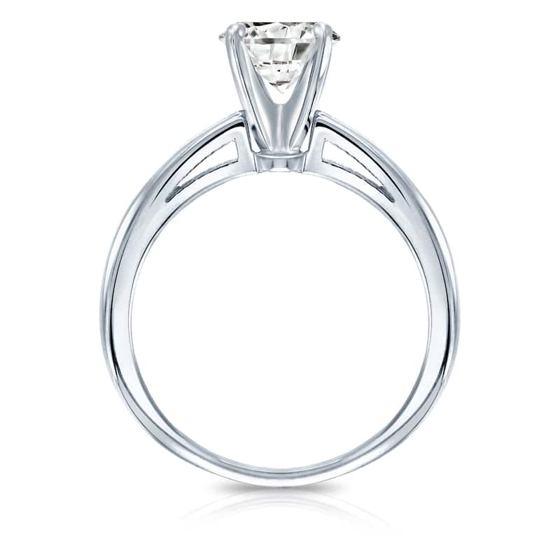Auriya Platinum 1/2ctw Round Solitaire Diamond Engagement Ring