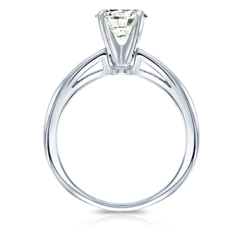 Auriya Platinum 1/2ctw Round Solitaire Diamond Engagement Ring
