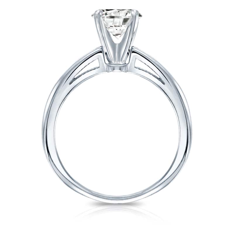 Auriya 3/4ct TDW Round Solitaire Diamond Engagement Ring Platinum