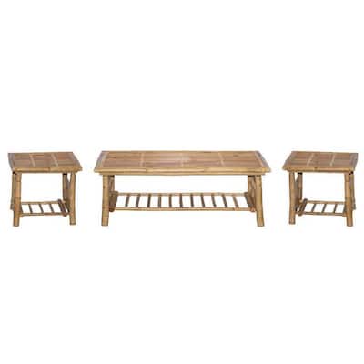 Handmade Folding Bamboo Coffee and End Table Set (Vietnam)