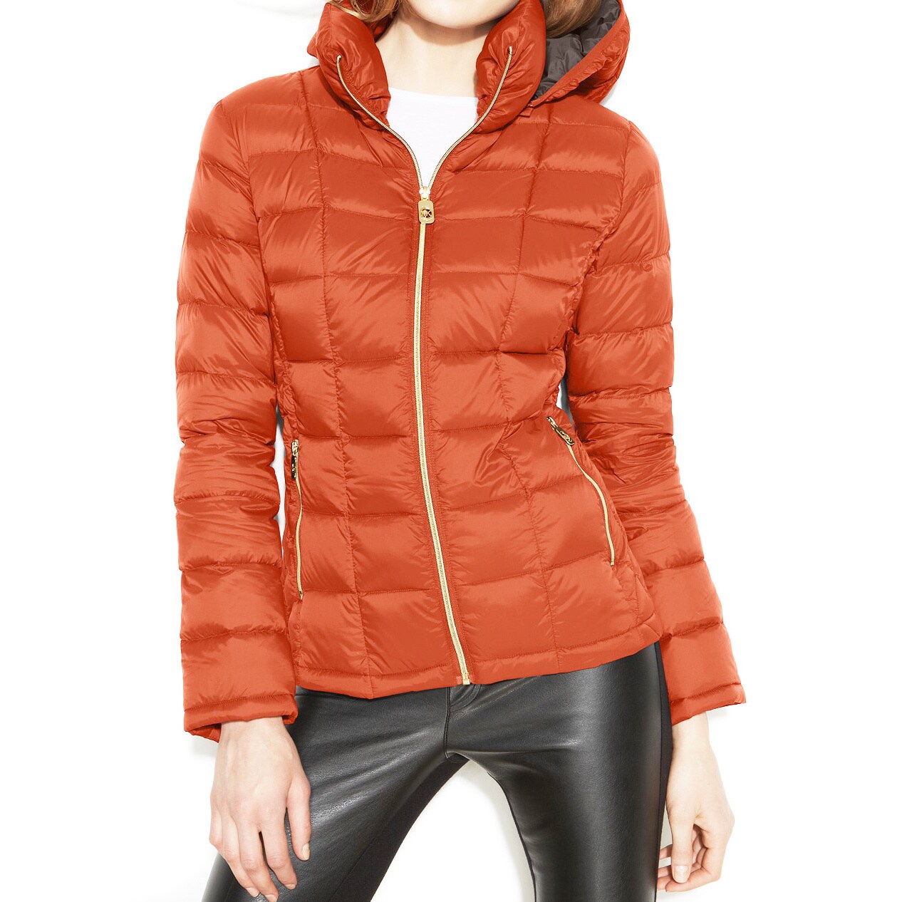 michael kors orange puffer jacket