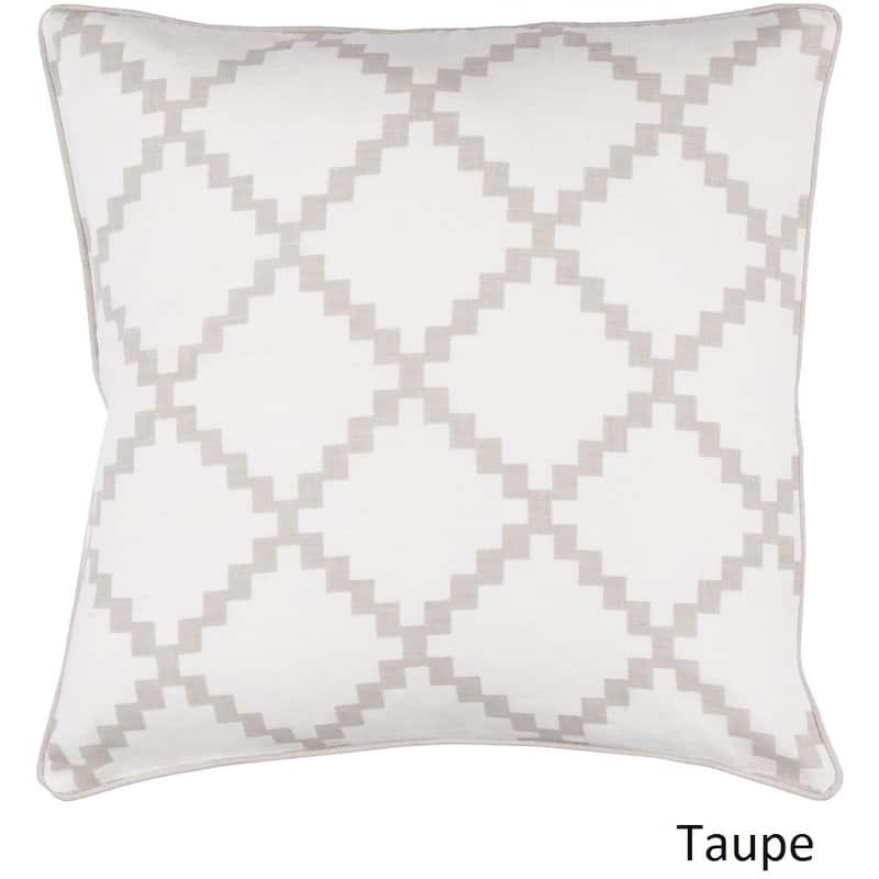 Decorative Gish 22-inch Poly or Feather Down Filled Pillow - Down - Taupe