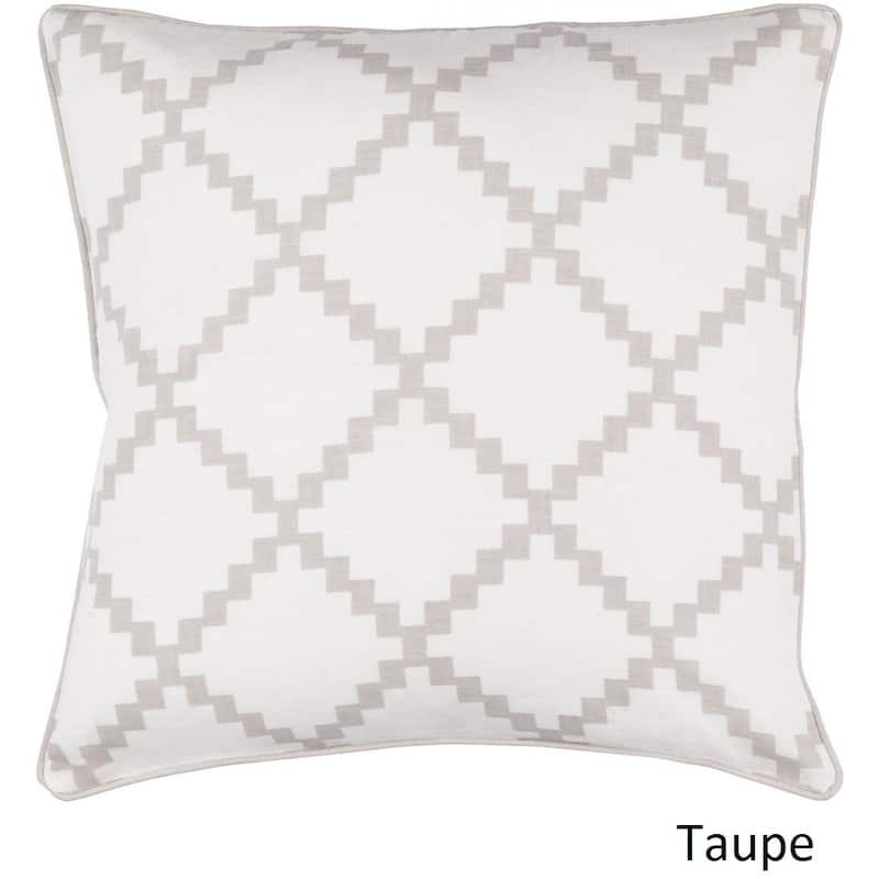 Decorative Gish 20-inch Poly or Feather Down Filled Pillow - Down - Taupe
