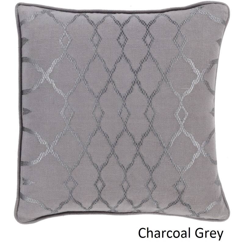 Decorative Fong 20-inch Poly or Feather Down Filled Pillow - Down - Charcoal