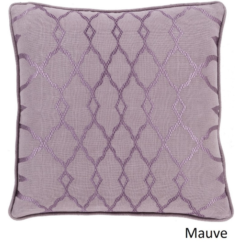 Decorative Fong 20-inch Poly or Feather Down Filled Pillow - Down - Mauve