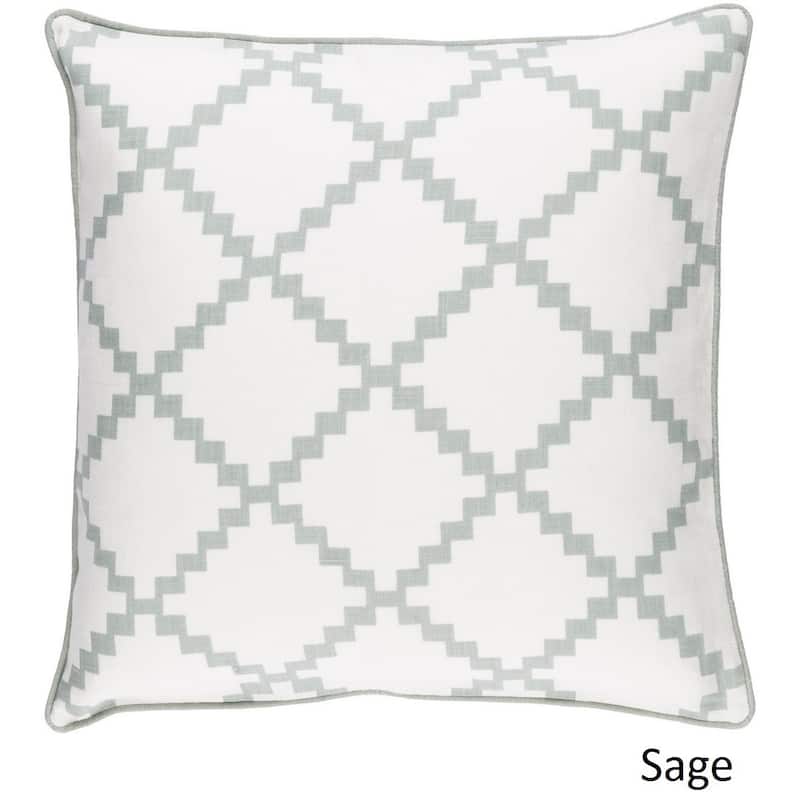 Decorative Gish 18-inch Poly or Feather Down Filled Pillow - Down - Sage