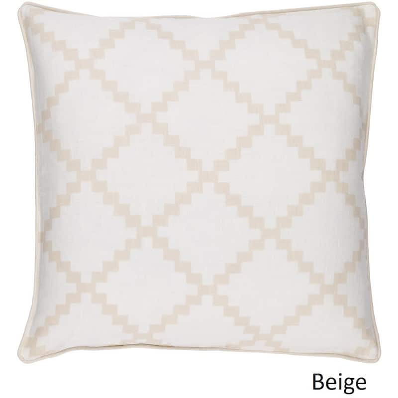Decorative Gish 18-inch Poly or Feather Down Filled Pillow - Down - Beige