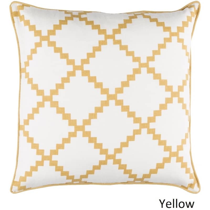 Decorative Gish 18-inch Poly or Feather Down Filled Pillow - Down - Yellow