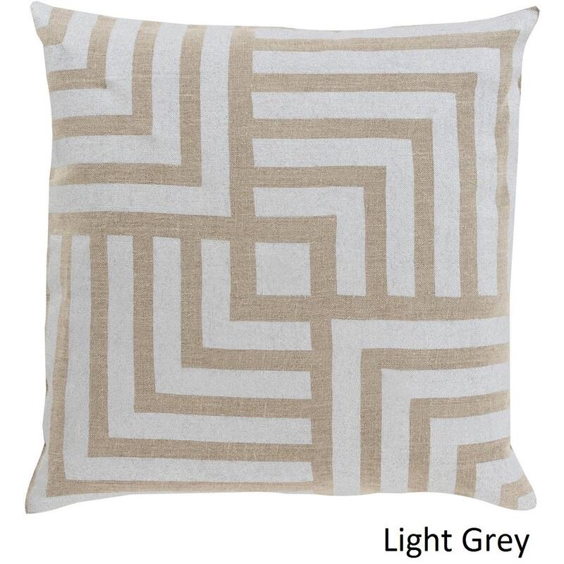 Decorative Bird 18-inch Poly or Feather Down Filled Pillow - Down - Light grey