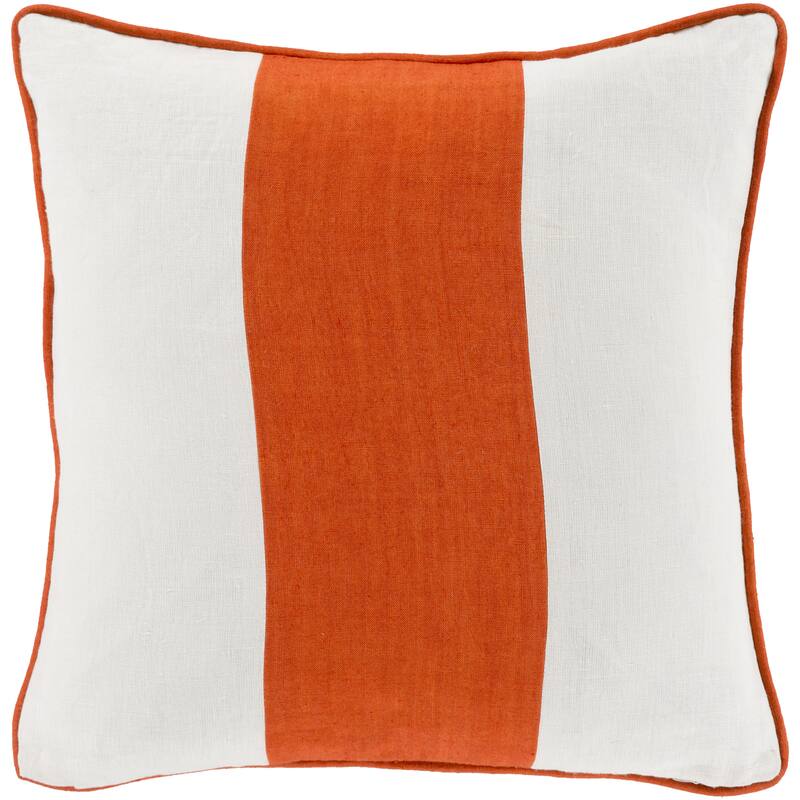 Decorative Langton 22-inch Poly or Feather Down Filled Pillow - Down - Orange