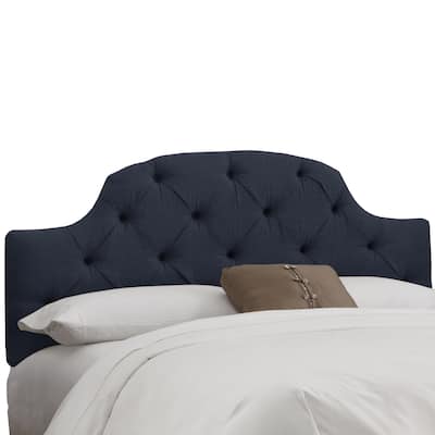 Skyline Furniture Navy Linen Tufted Headboard