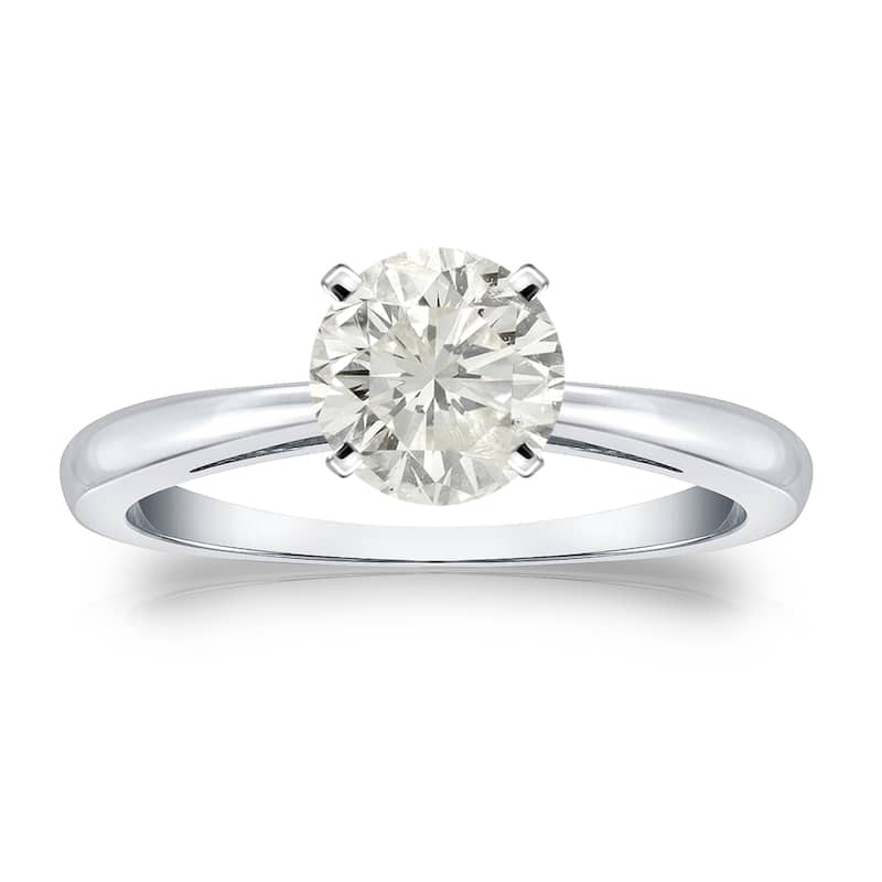 Auriya Platinum 1ctw Round Solitaire Diamond Engagement Ring (J-K, I1-I2)