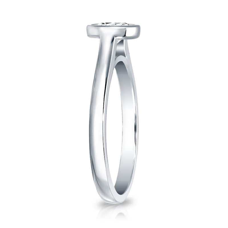 Auriya 18k Gold 1/4 carat TW Bezel-set Solitaire Diamond Engagement Ring (H-I, VS1-VS2)
