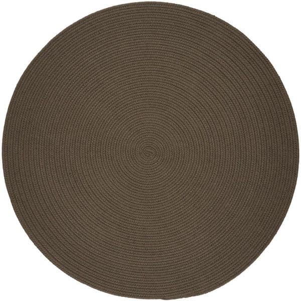 Rhody Rug Madeira Indoor/ Outdoor Braided Rounded Area Rug - Dark Taupe - 8' Round