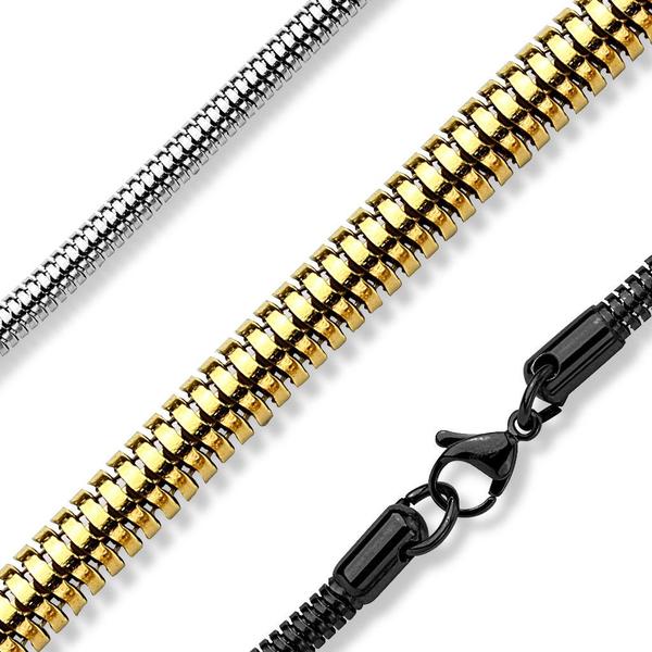 Round Snake Chain Necklaces 316L Stainless Steel - 18 inch