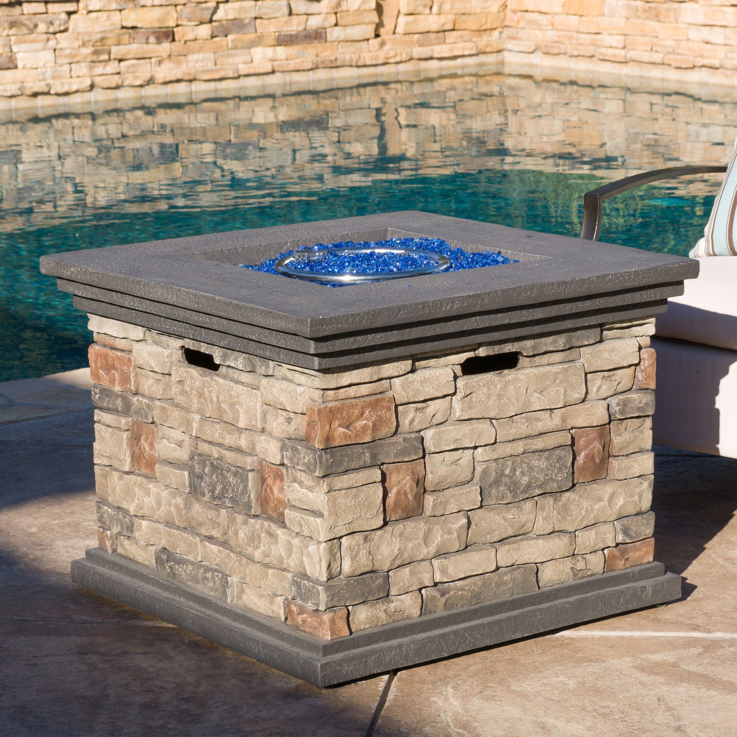 Shop Chesney Outdooroutdoor Square Fire Pit By Christopher Knight
