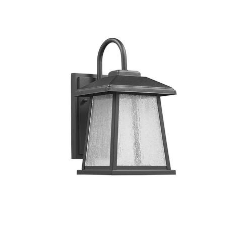 1-light Textured Black LED Outdoor Wall Lantern