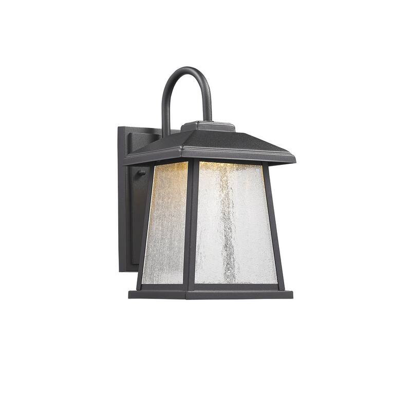 1-light Textured Black LED Outdoor Wall Lantern