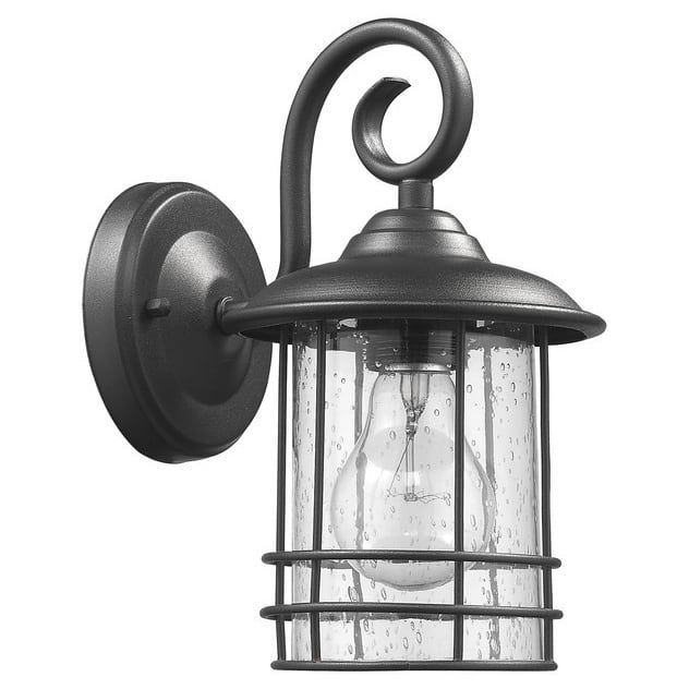 Chloe Transitional 1-light Textured Black Outdoor Wall Lantern 2-pack