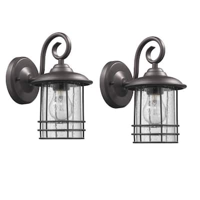 Chloe Transitional 1-light Oil Rubbed Bronze Outdoor Wall Lantern 2-pack