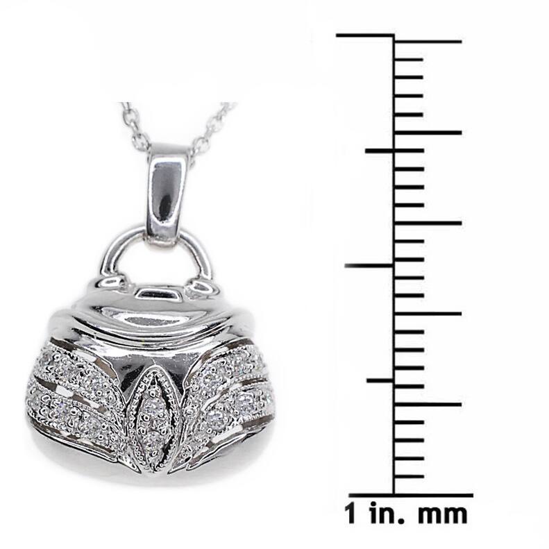 Kabella 14k White Gold Diamond Accent Purse Pendant
