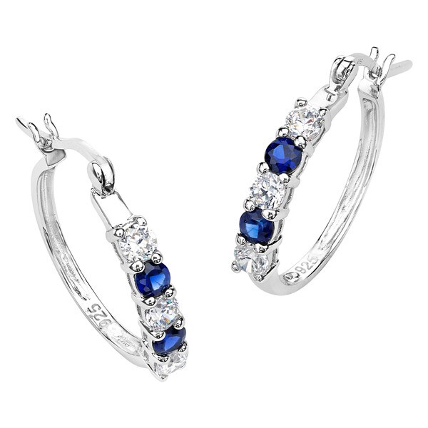 Sterling Silver Shire And Cubic Zirconia Hoop Earrings On Sterling Silver Shire And Cubic Zirconia Hoop Earrings